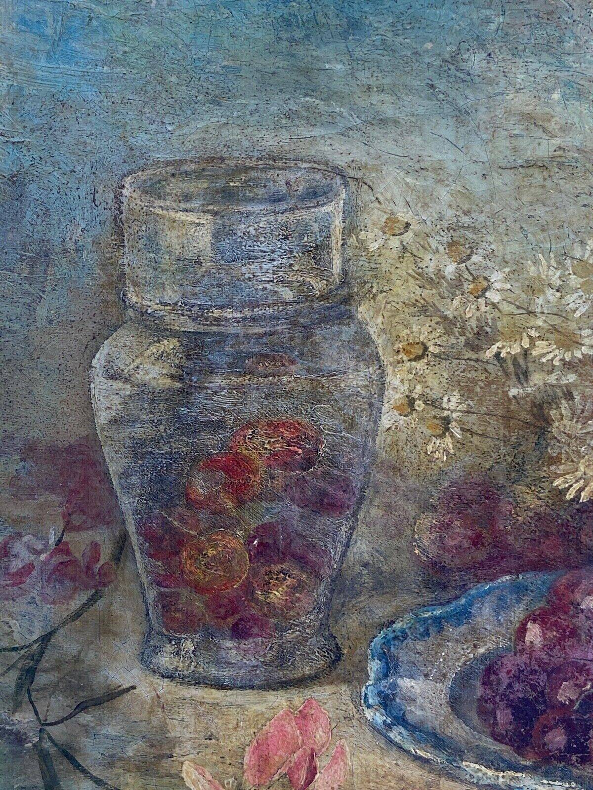 Oil on canvas still life bouquet of flowers 20th century by Louis Baril or Barit