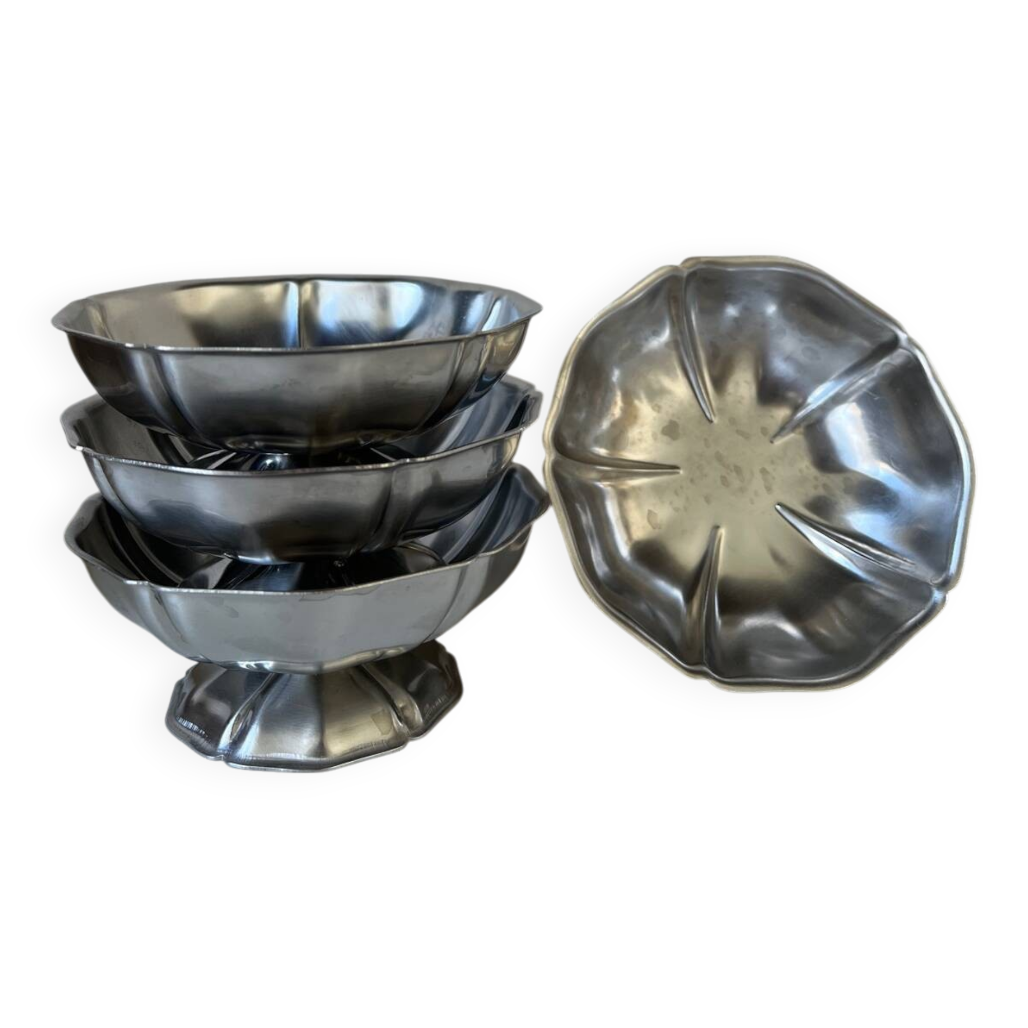 4 coupes à glace en inox