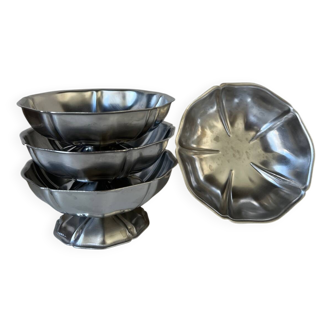 4 stainless steel ice cream cups