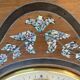 2109731 Clock Bull's eye blackened wood alabaster Napoleon III late nineteenth