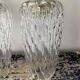 Set of two vintage chiseled glass portable lamps