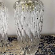Lot de deux lampes baladeuses vintage en verre ciselé