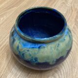 Blue ceramic round pot