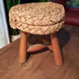 Tabouret tripode en corde