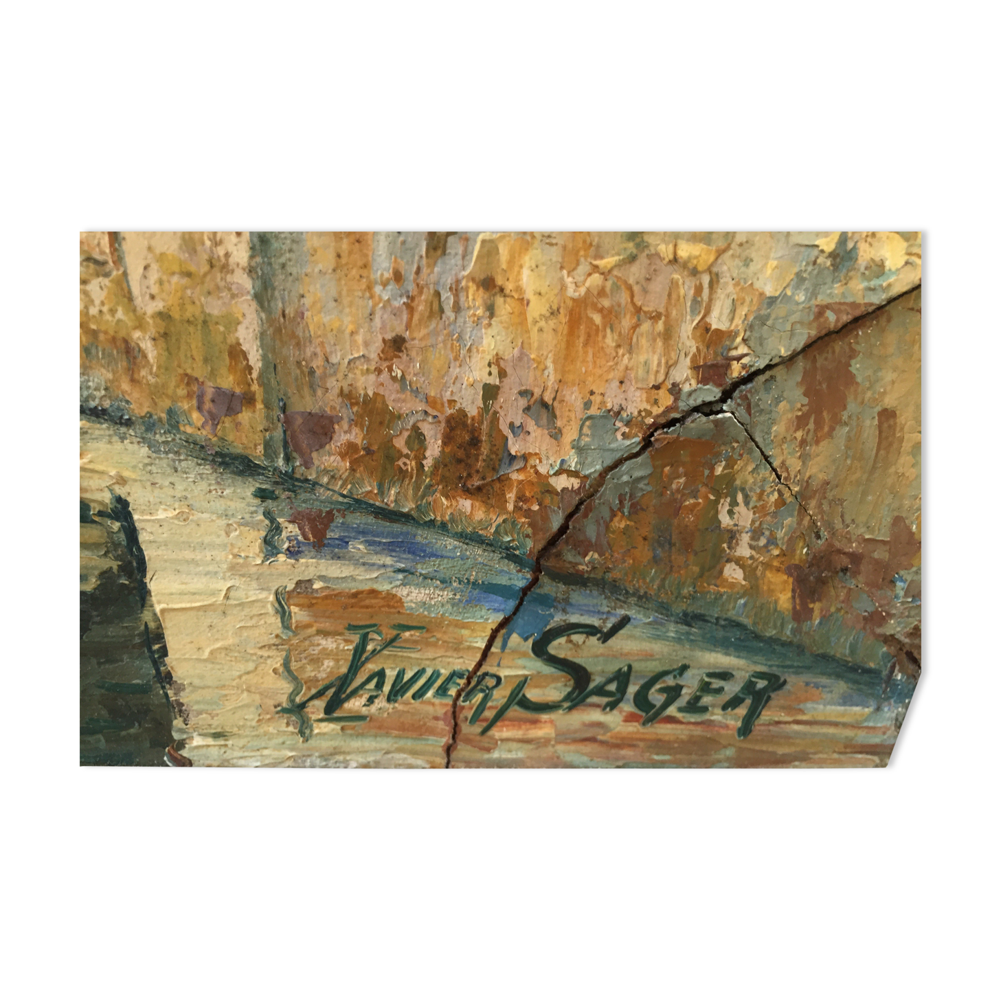 Oil on canvas: House spanning the canal