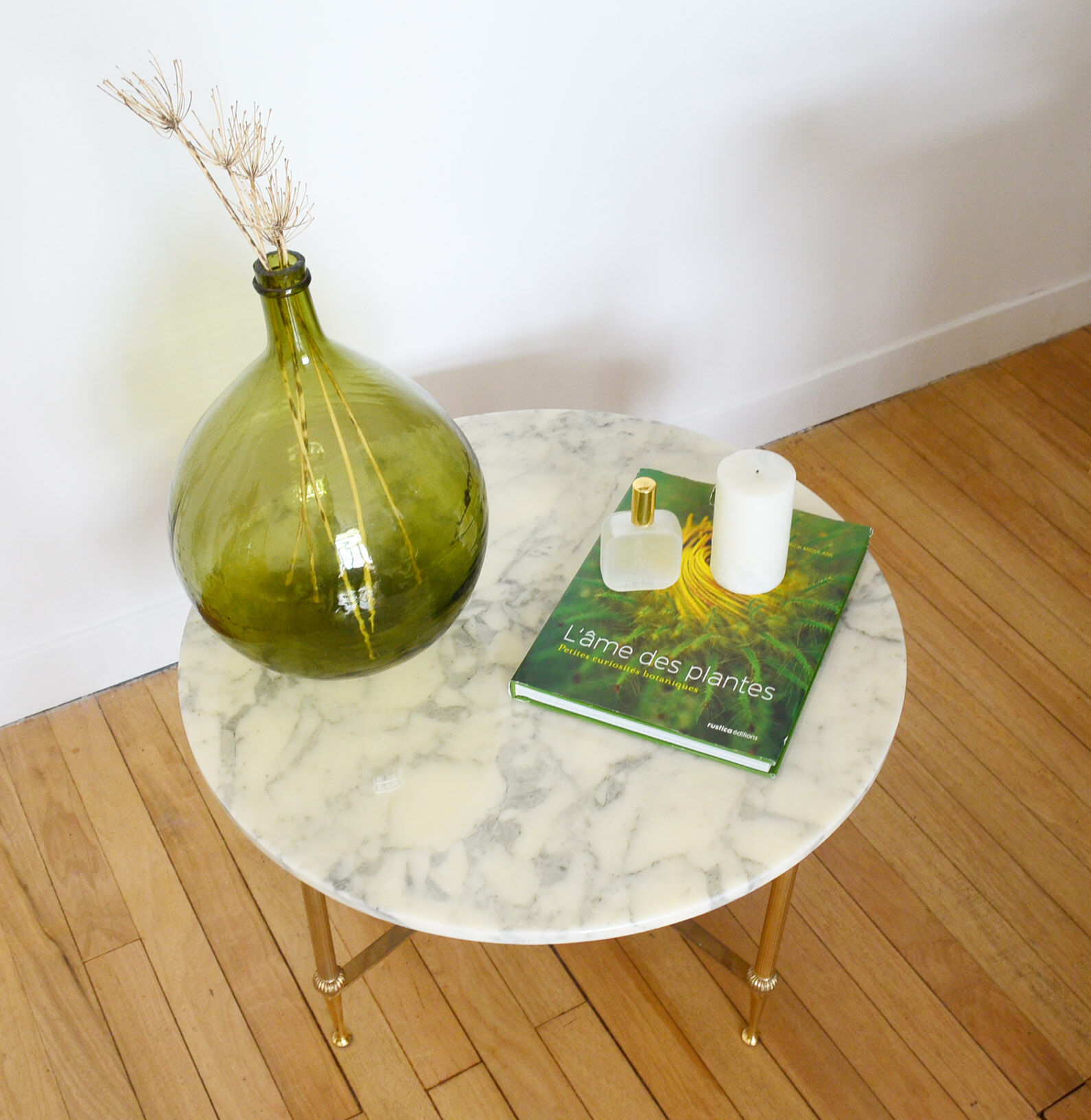 60s marble round coffee table