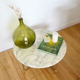 60s marble round coffee table