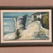 Original Swedish Oil on Panel – “Beach” by Soren Viberg – Vintage & Framed – 32 × 23 cm (12.5" × 9")