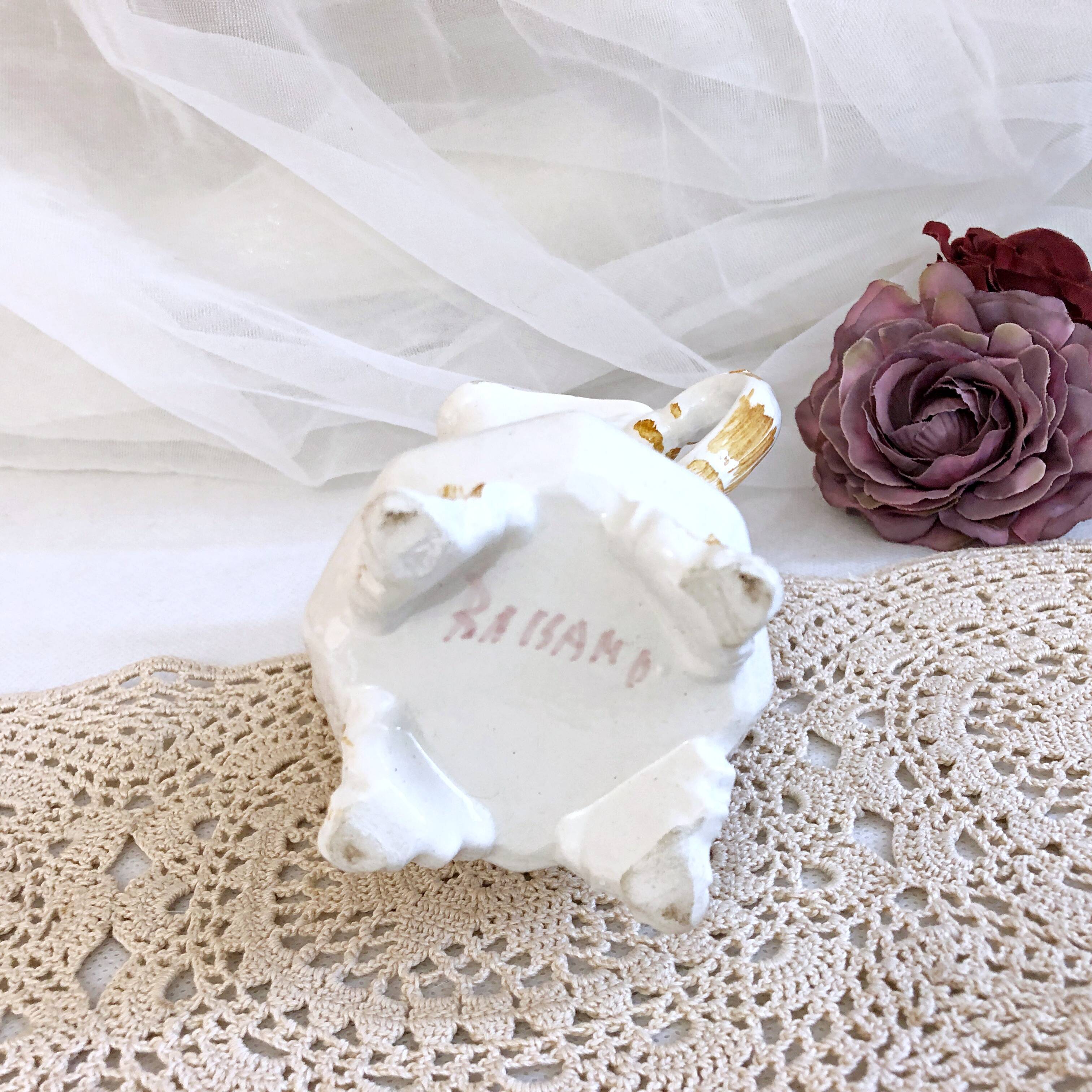 Amphora-shaped earthenware vase with floral slip BASSANO Italy