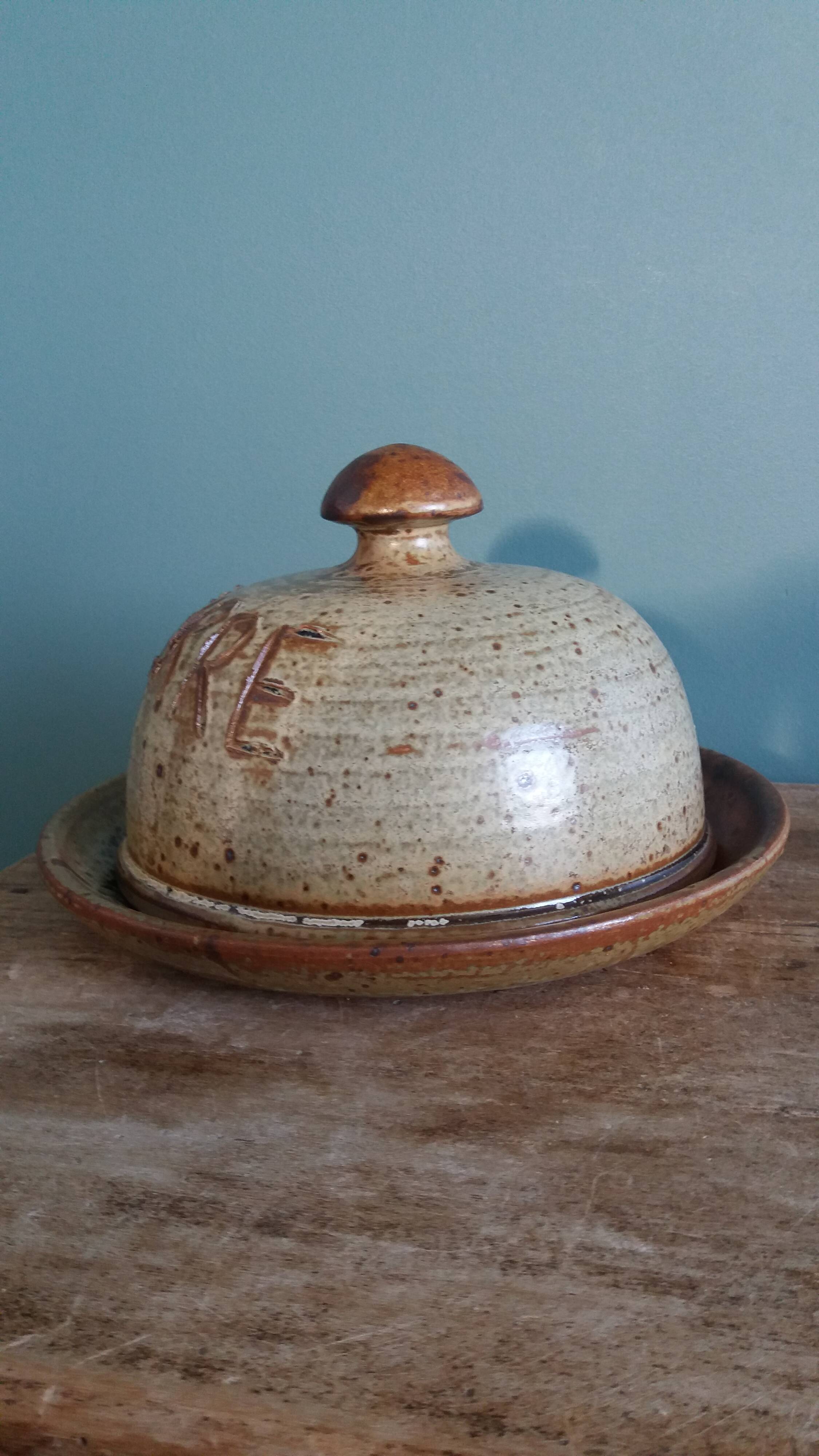 Jean-Pierre Prud’homme stoneware butter dish from Puisaye