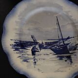 Sarreguemines earthenware plate with Marine decor late 19th century early 20th century