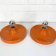 Pair of Space Age Teka wall lights, Germany in aluminum, Flush, Disc, 1960-70