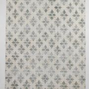 Tapis persan ancien ivoire et vert à motifs géométriques, 198x296