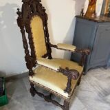 Fauteuil trône style gothique renaissance
