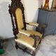 Fauteuil trône style gothique renaissance