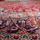 Antique Kashan wool rug, medallion & allover floral, crimson & navy, c. 1920s — 283 × 384 cm — 1C1279
