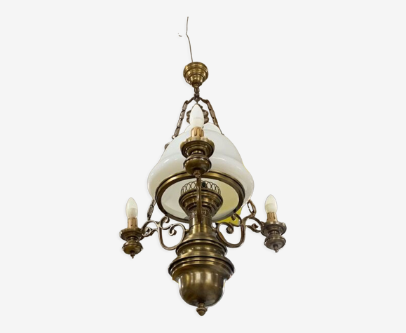 Plafonnier en laiton doré