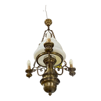 Gilded brass ceiling lamp