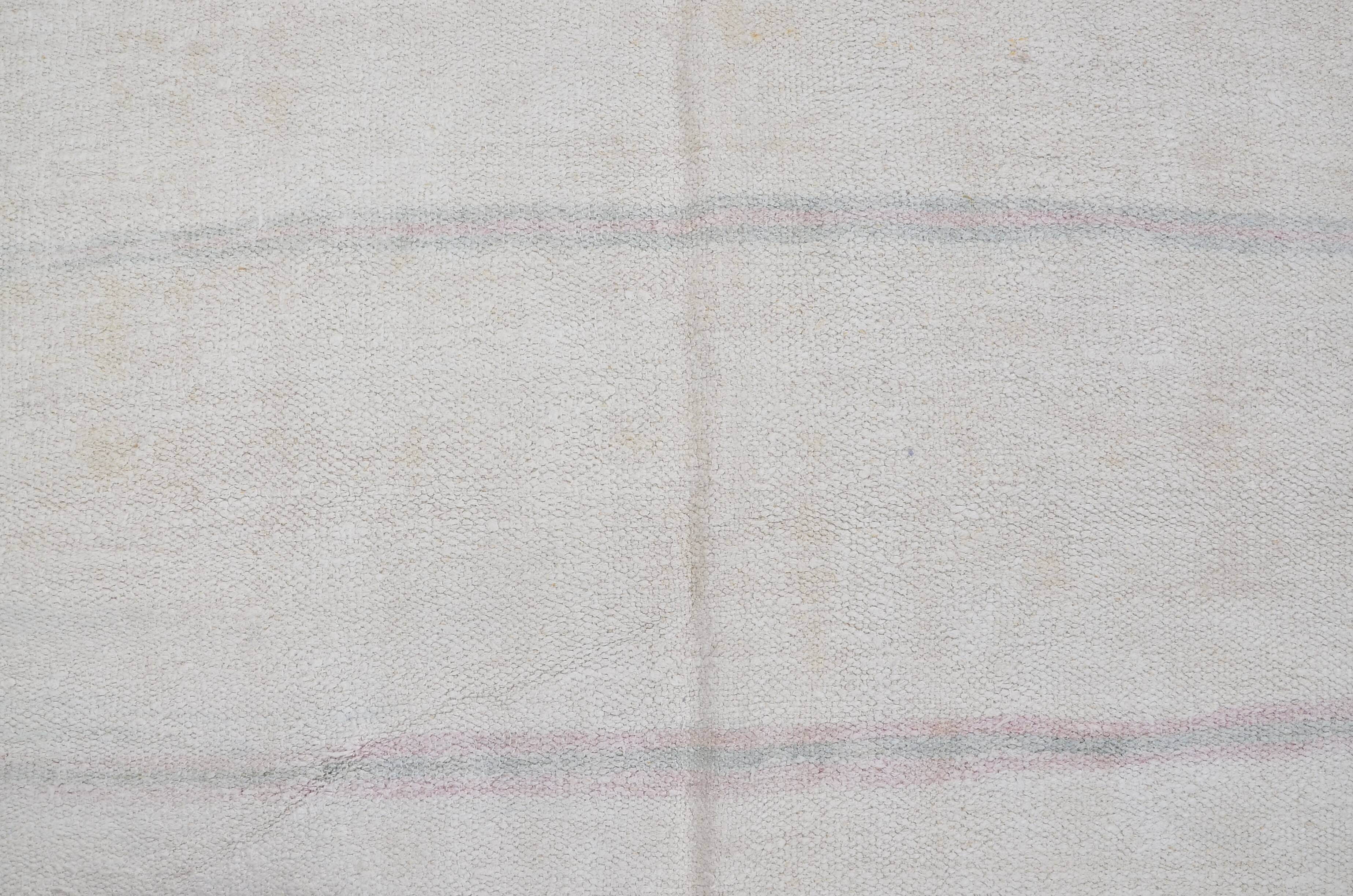 Stripe Neutral Vintage Hmep Kilim Rug sku 3678