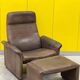 Vintage brown leather ds 50 by de sede, 1960s-1970s + stool