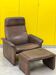Vintage brown leather ds 50 by de sede, 1960s-1970s + stool