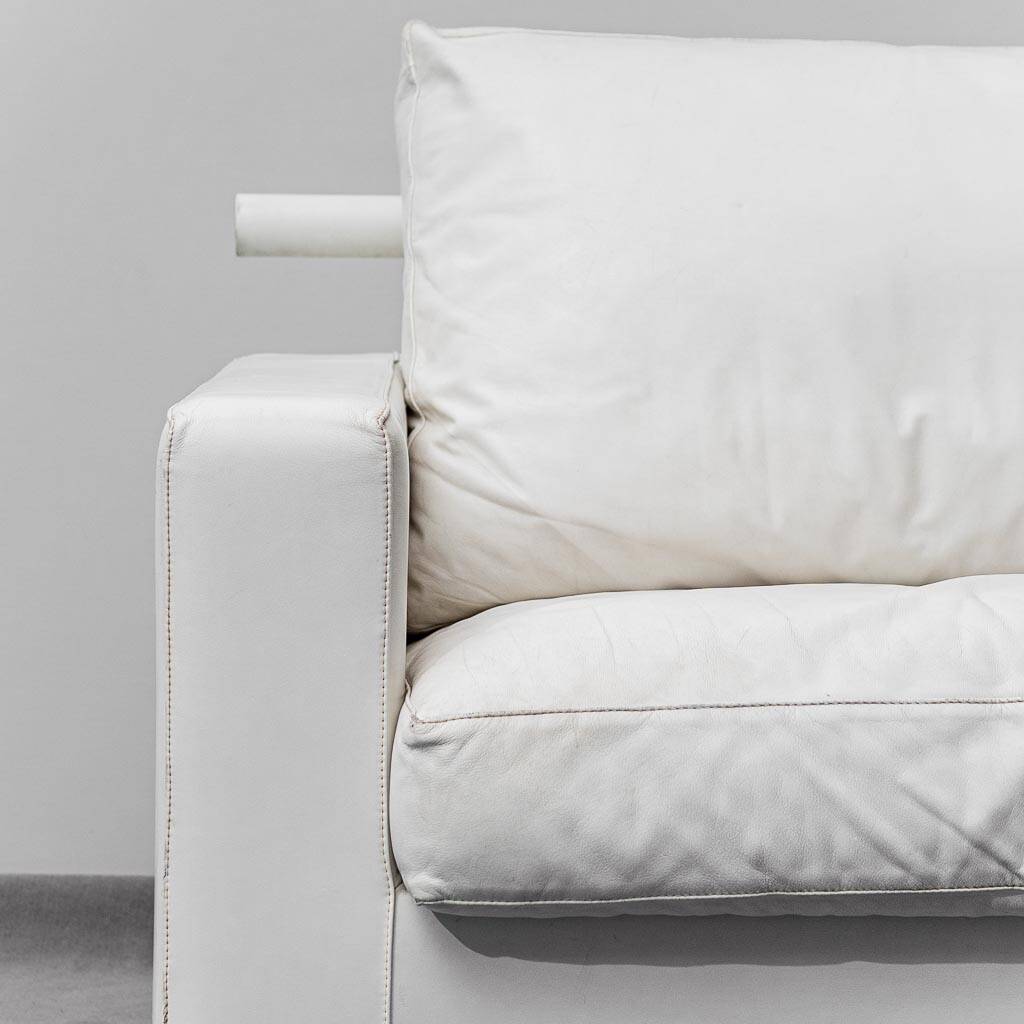 Divano 3 posti patrick in pelle bianca flexform anni ‘2000