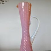 Vase, soliflore stelvia glass, italy, pink, orange and opalescent, 1960s