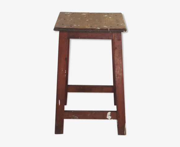 Tabouret vintage de peintre en bois
