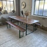 Guinguette table and its 2 benches