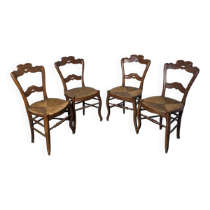 4 chaises anciennes paillées
