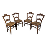 4 chaises anciennes paillées
