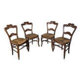 4 old straw chairs