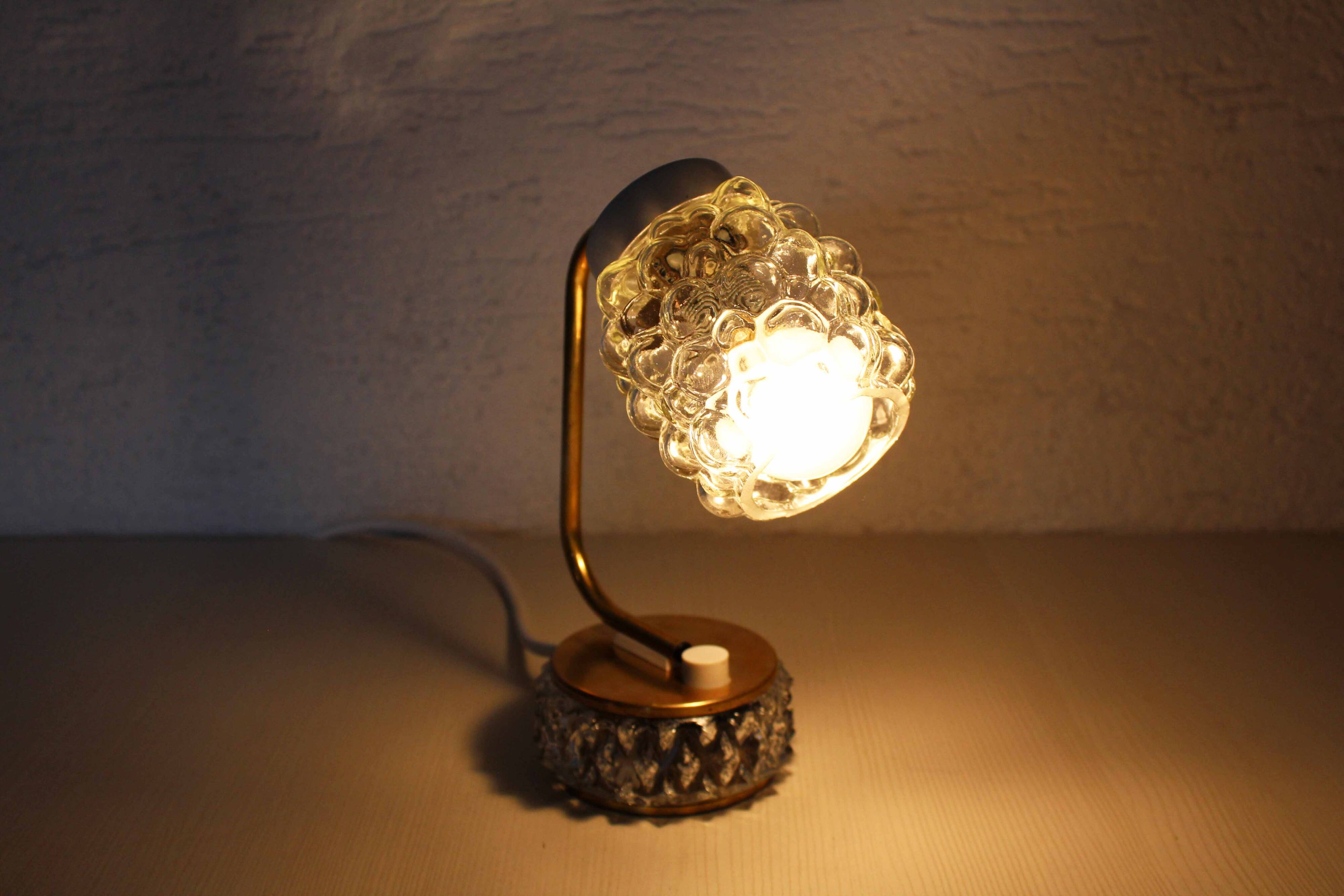 1950s glass bedside lamp