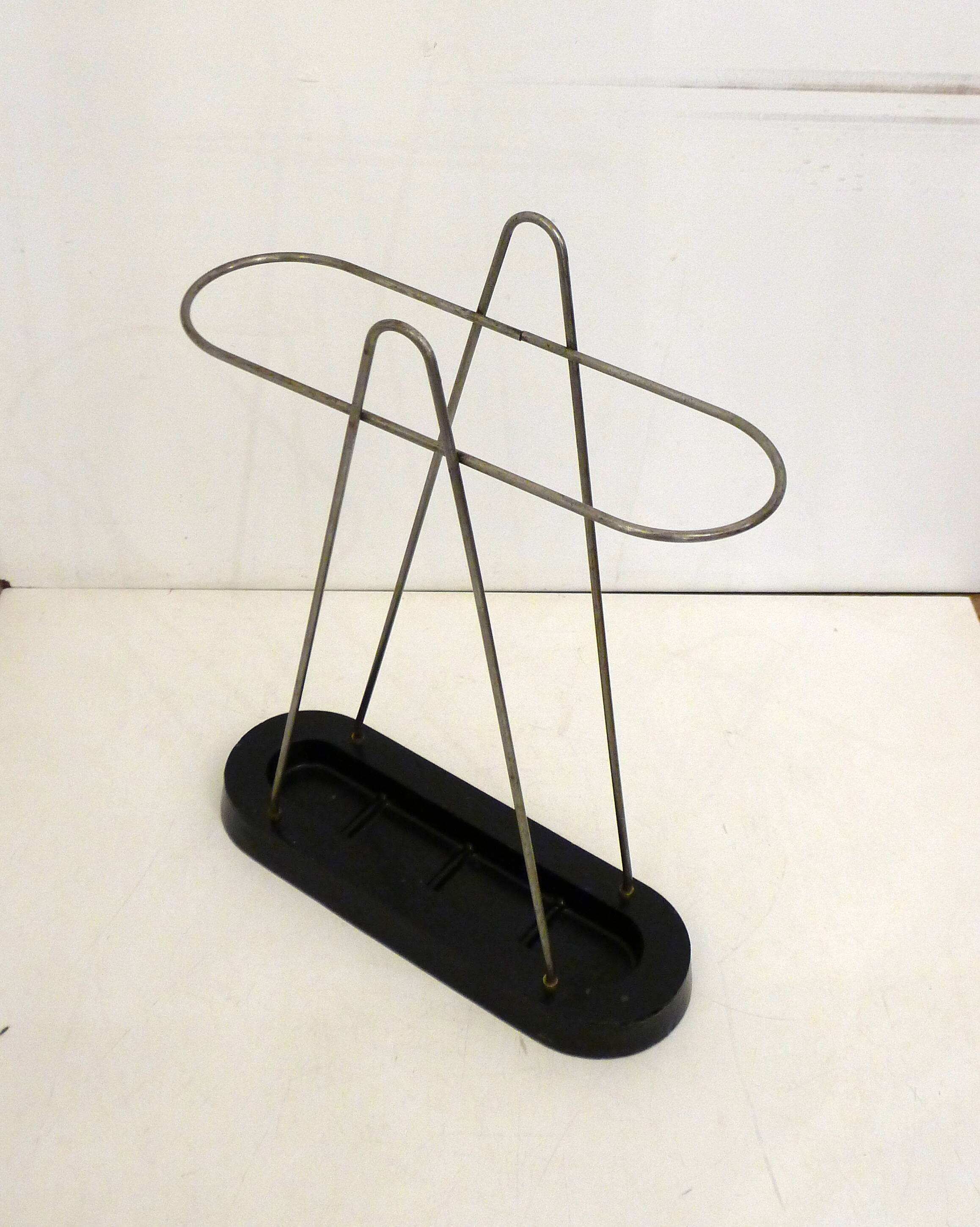 Modernist umbrella stand, Bauhaus style, in metal
