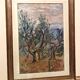 Oil painting on canvas, landscape, trees, Christine Oswalt, fishermen