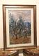 Oil painting on canvas, landscape, trees, Christine Oswalt, fishermen