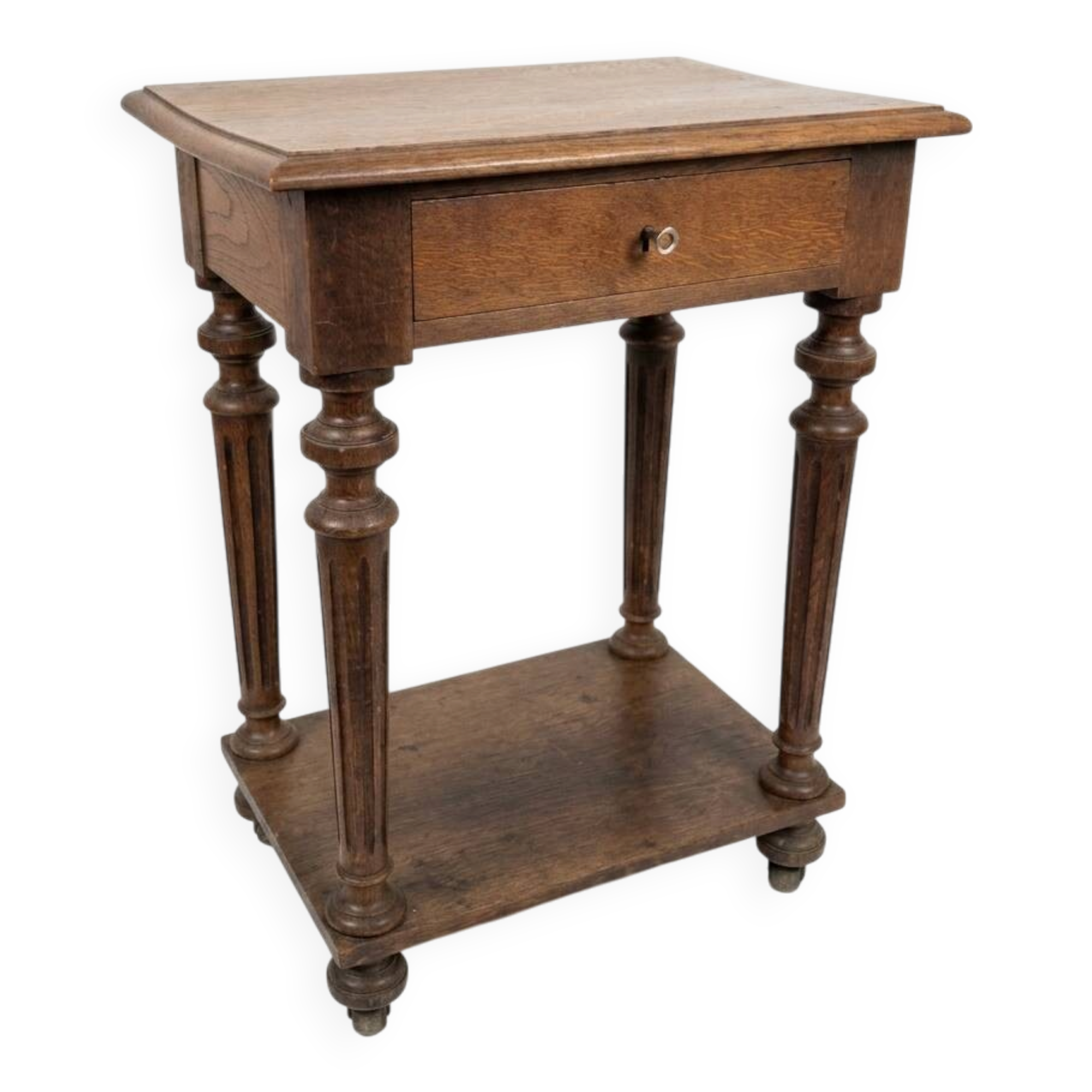Louis XVI style bedside table in solid oak