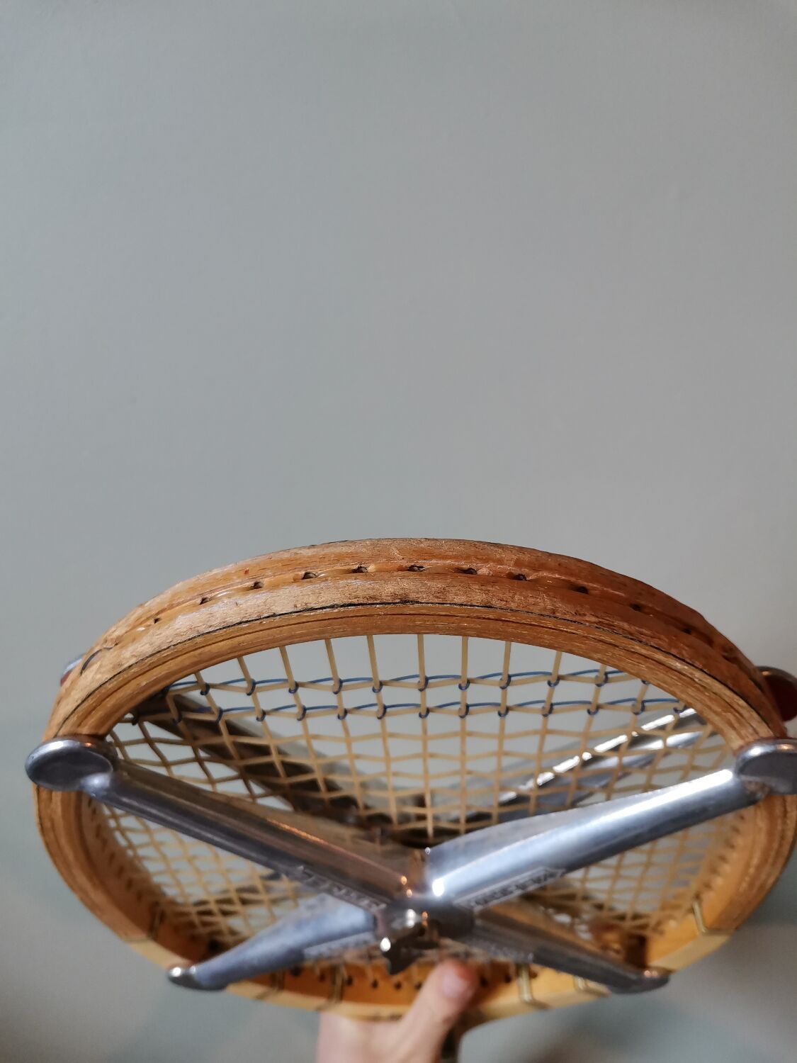 Vintage wooden tennis racket special t Victor Clément metal structure Zephyr