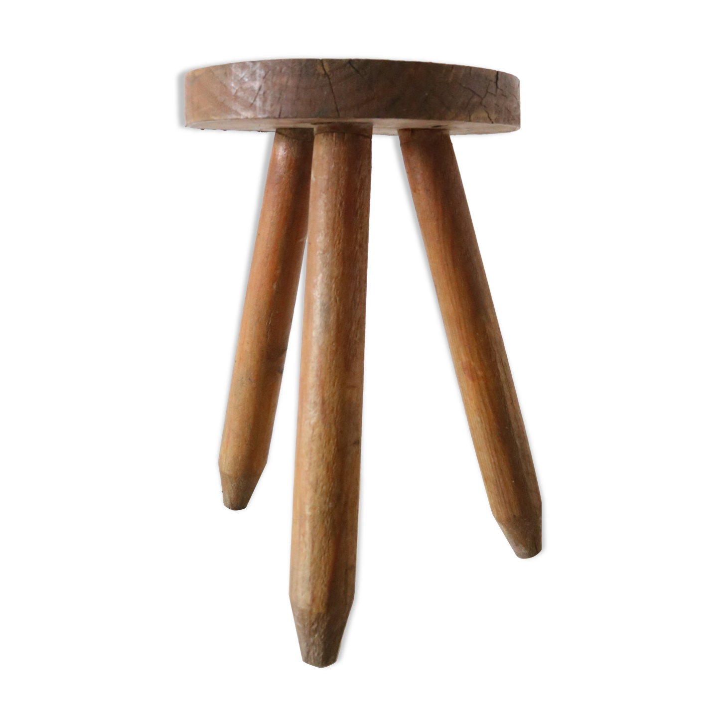 Farm tripod stool, rustic, vintage