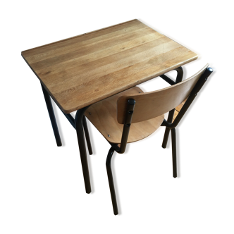 Renovated desk and school chair set