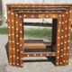 Series of 4 wooden trundle tables with mother-of-pearl inlays, Orient XXth