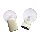 Pair of bubbled glass and plastic wall lamps by Dietsche, Germany