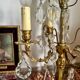 Girandole candelabra lamp in crystal and bronze