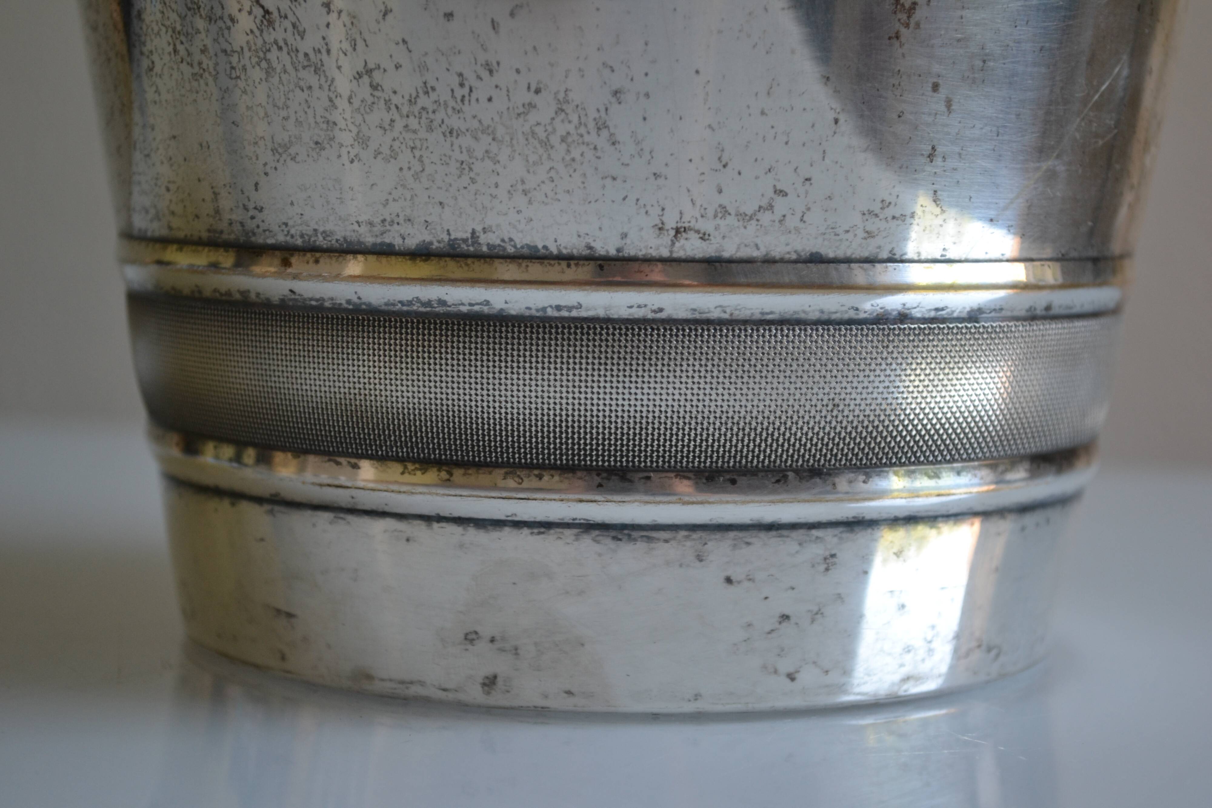 Silver-plated ice or champagne bucket with goldsmith's hallmark