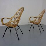 Set of Dutch Mid-Century Bamboo Chairs by Rohé Noordwolde, 1950s