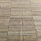 Brown & Cream Large Kilim Area Rug, 229x315Cm