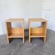 Pair of pine stools or bedside tables, mountain furniture, 1950s