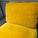 Vintage 80s yellow velvet armchair