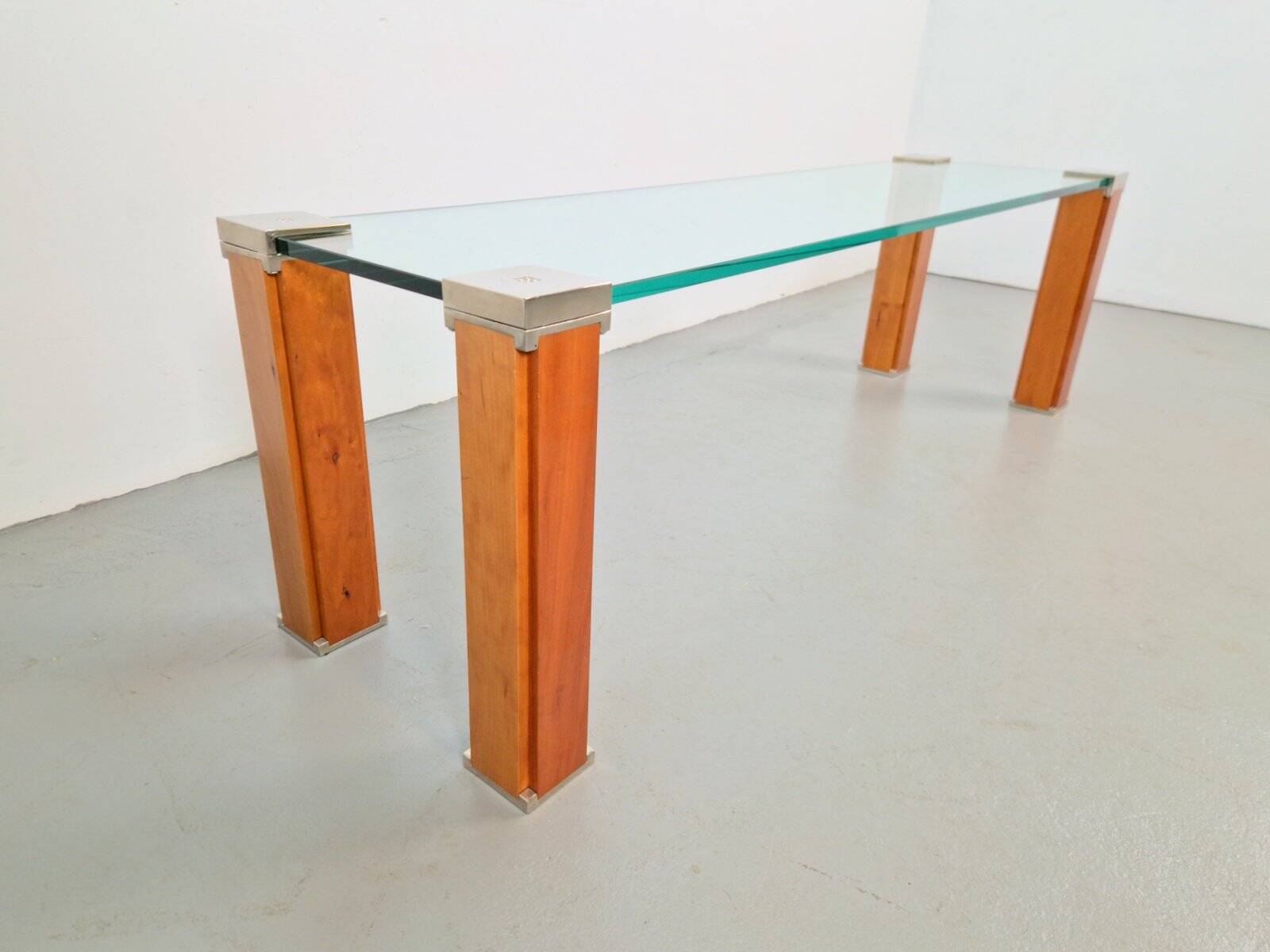 Pioneer T66 Cherry Wood & Glass Side Table from Peter Ghyczy, 1980s