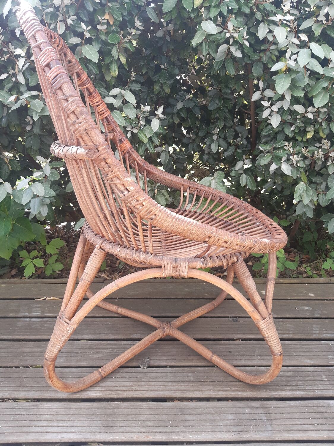 Vintage rattan armchair